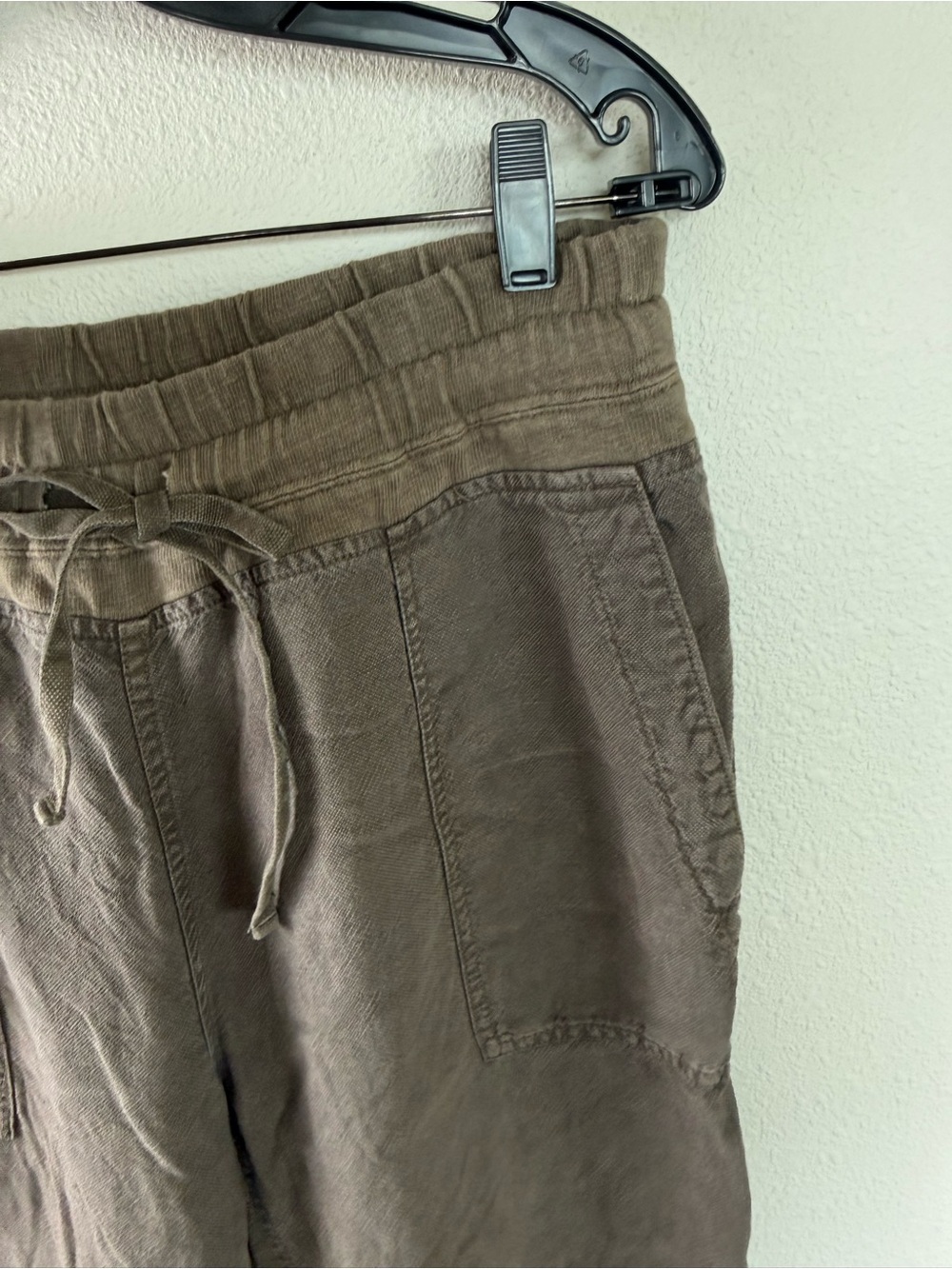James Perse Relaxed Canvas Linen Blend Pants Joggers Army Green Brown - Picture 6 of 10